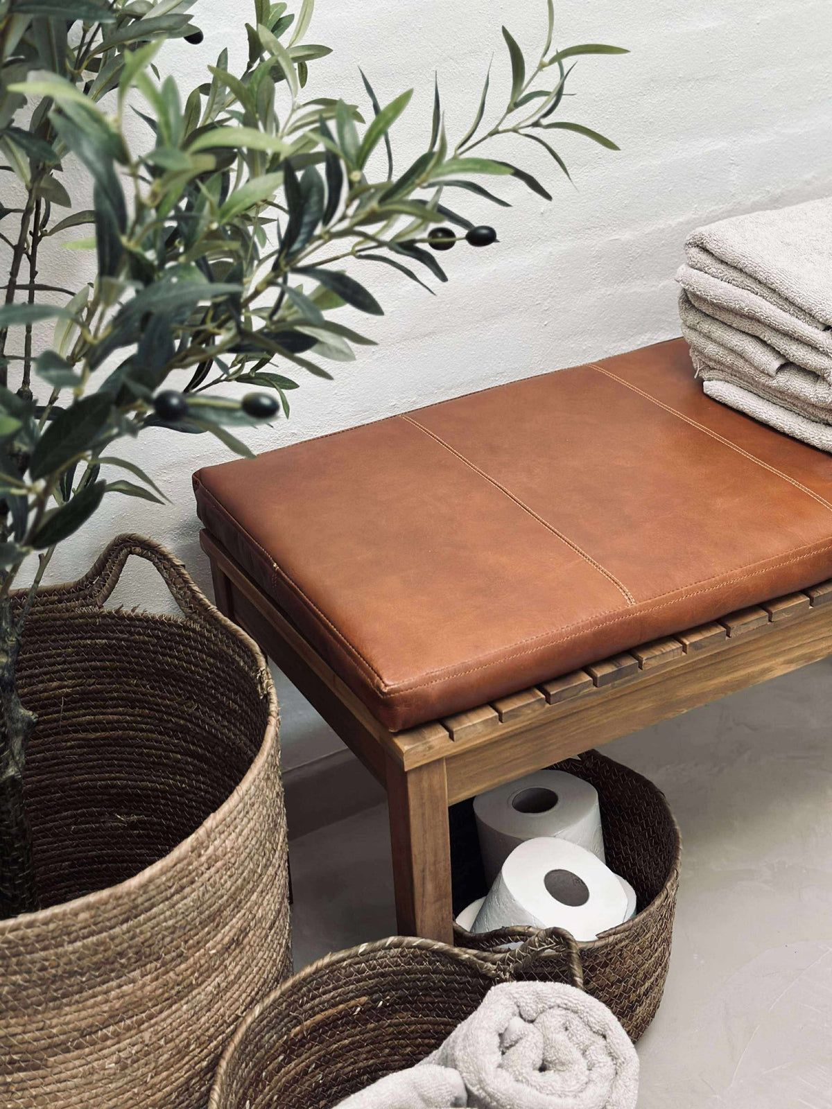 Galette en cuir Tokyo - 118 cm Cognac