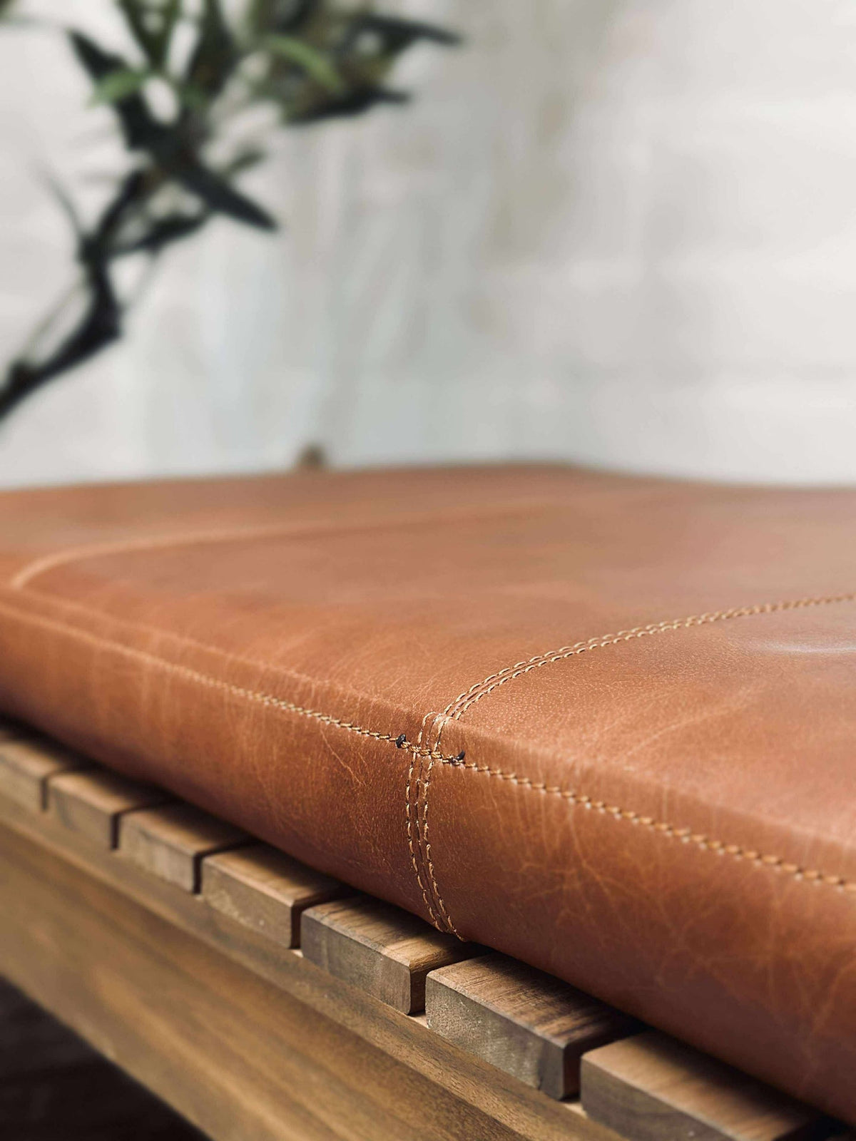 Galette en cuir Tokyo - 118 cm Cognac