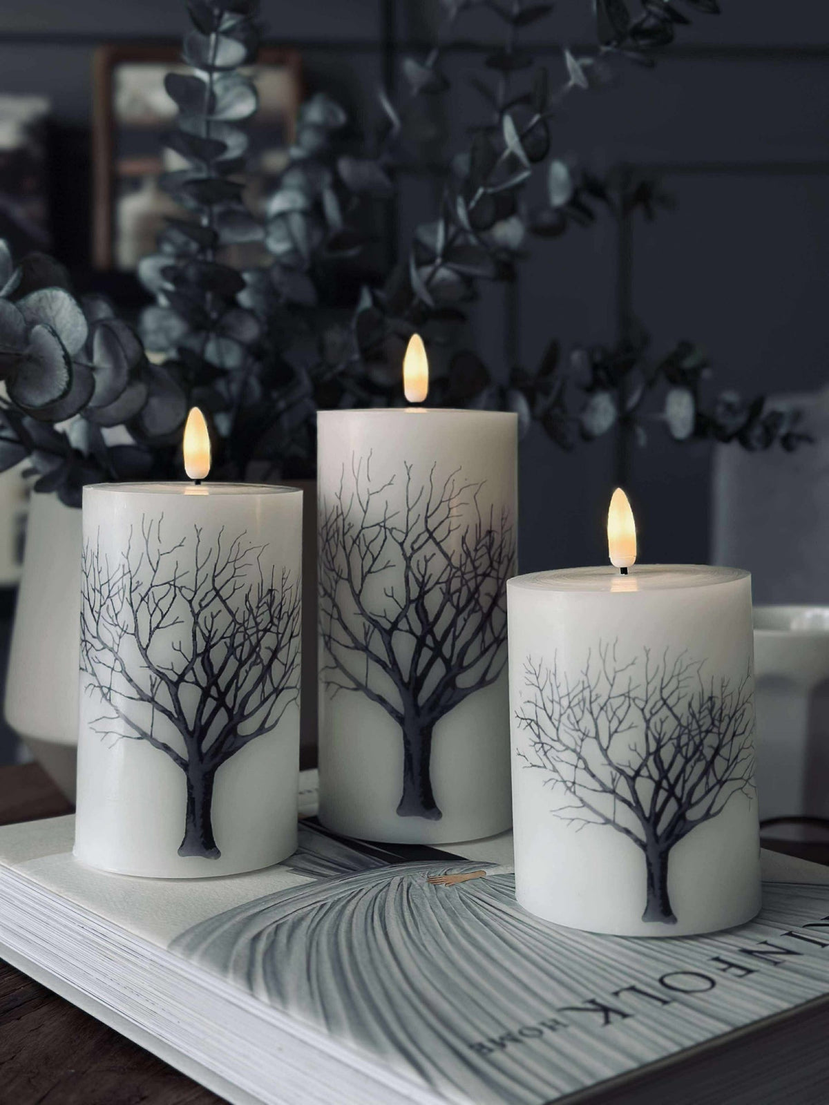 Bougies LED block Nature – Lot de 3 pcs et télécommande