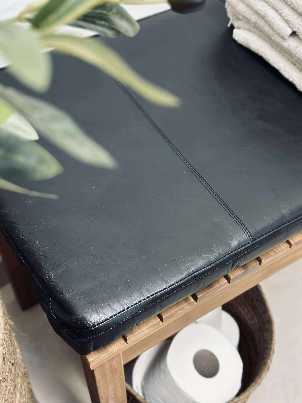 Coussin en cuir Tokyo - 88 cm Noir