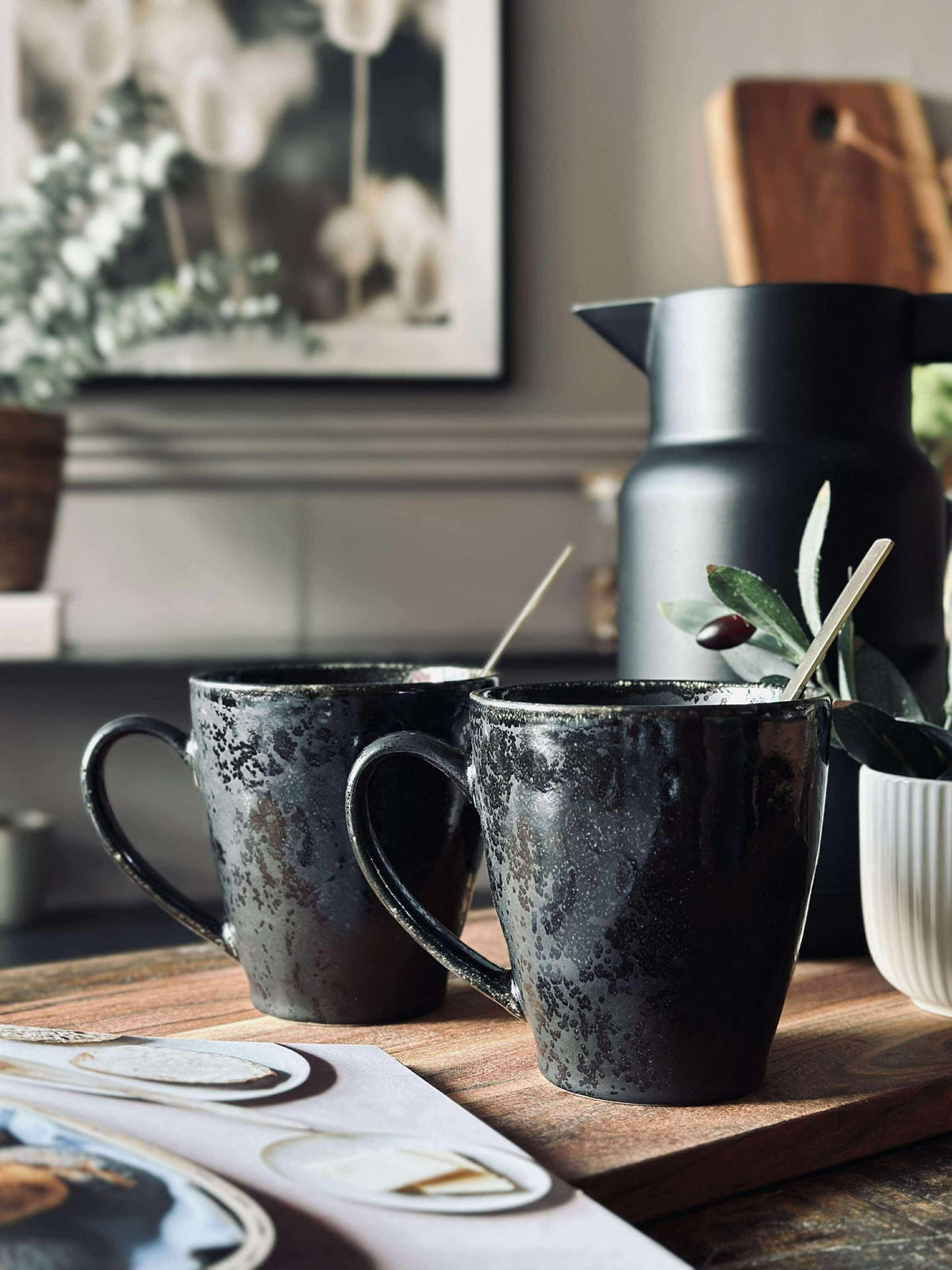 Mug XL avec anse en grès – Noir mat