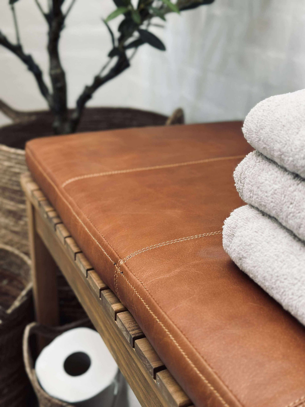 Galette en cuir Tokyo - 118 cm Cognac