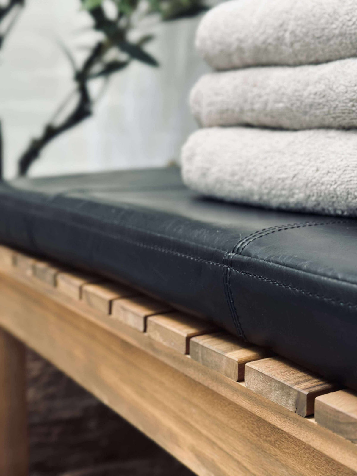 Coussin en cuir Tokyo - 118 cm Noir