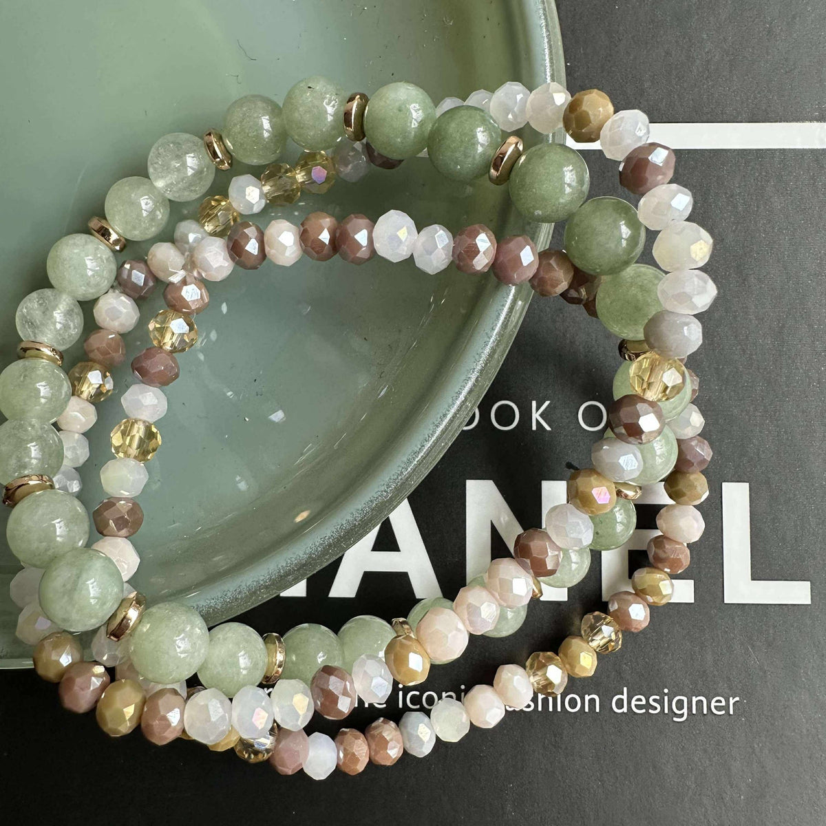 Bracelets Luna Jade Green – Ensemble de 3 pièces