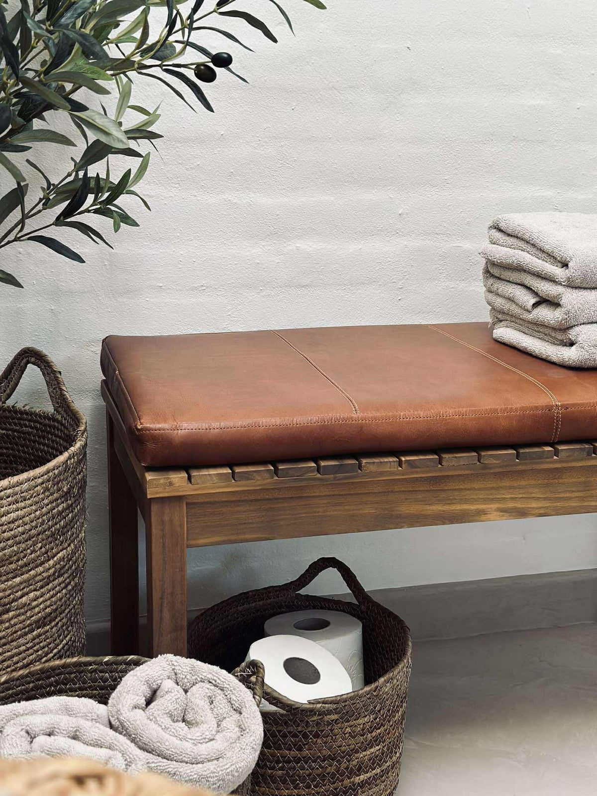 Galette en cuir Tokyo - 118 cm Cognac