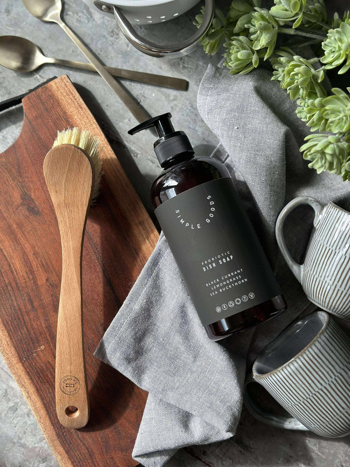 Brosse à vaisselle rugueuse - hêtre certifié FSC