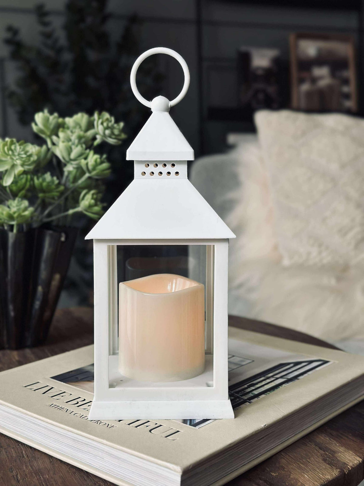 Lanterne avec minuterie - White