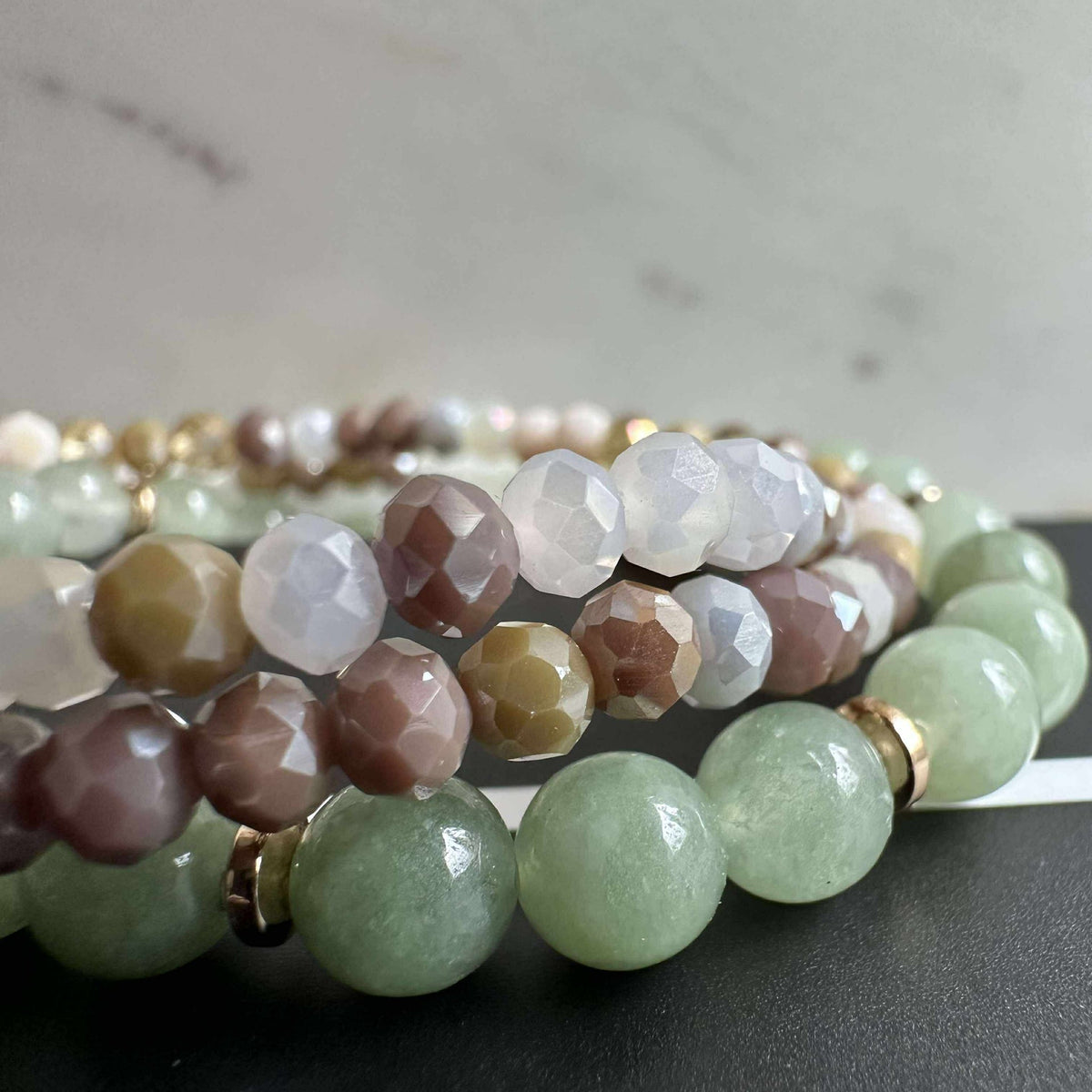 Bracelets Luna Jade Green – Ensemble de 3 pièces