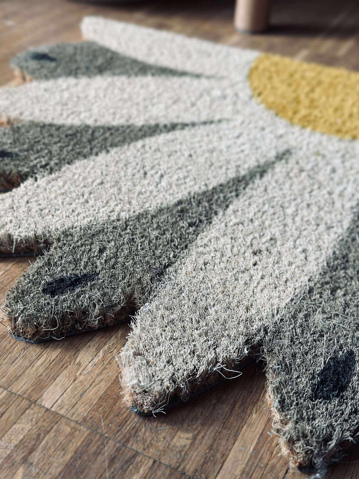 Tapis de porte Fleur beige