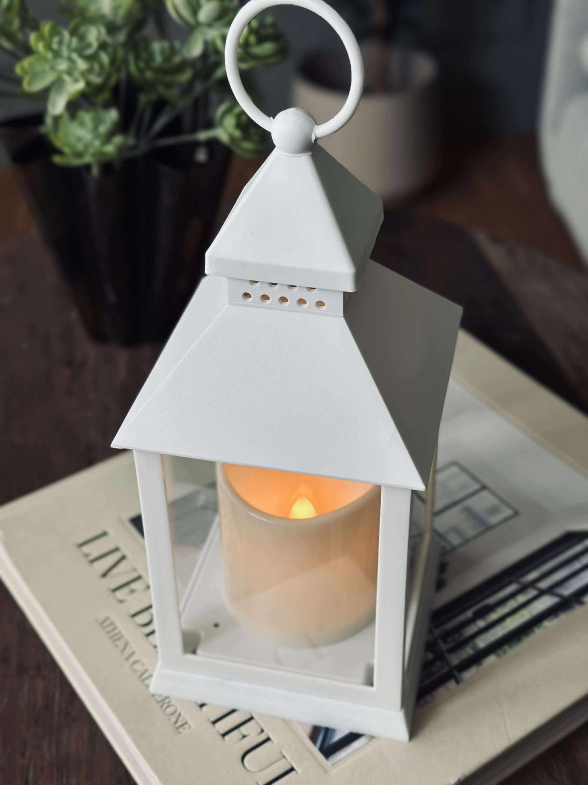 Lanterne avec minuterie - White