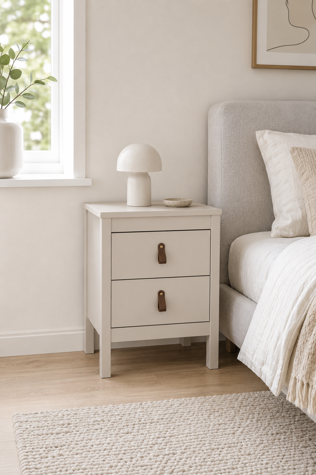 Table de chevet Madrid avec 2 tiroirs - Cashmere