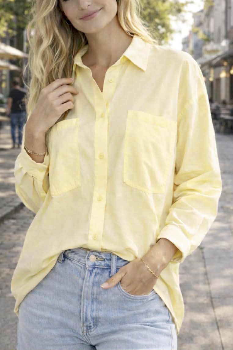 Chemise en velours côtelé bébé - Jaune