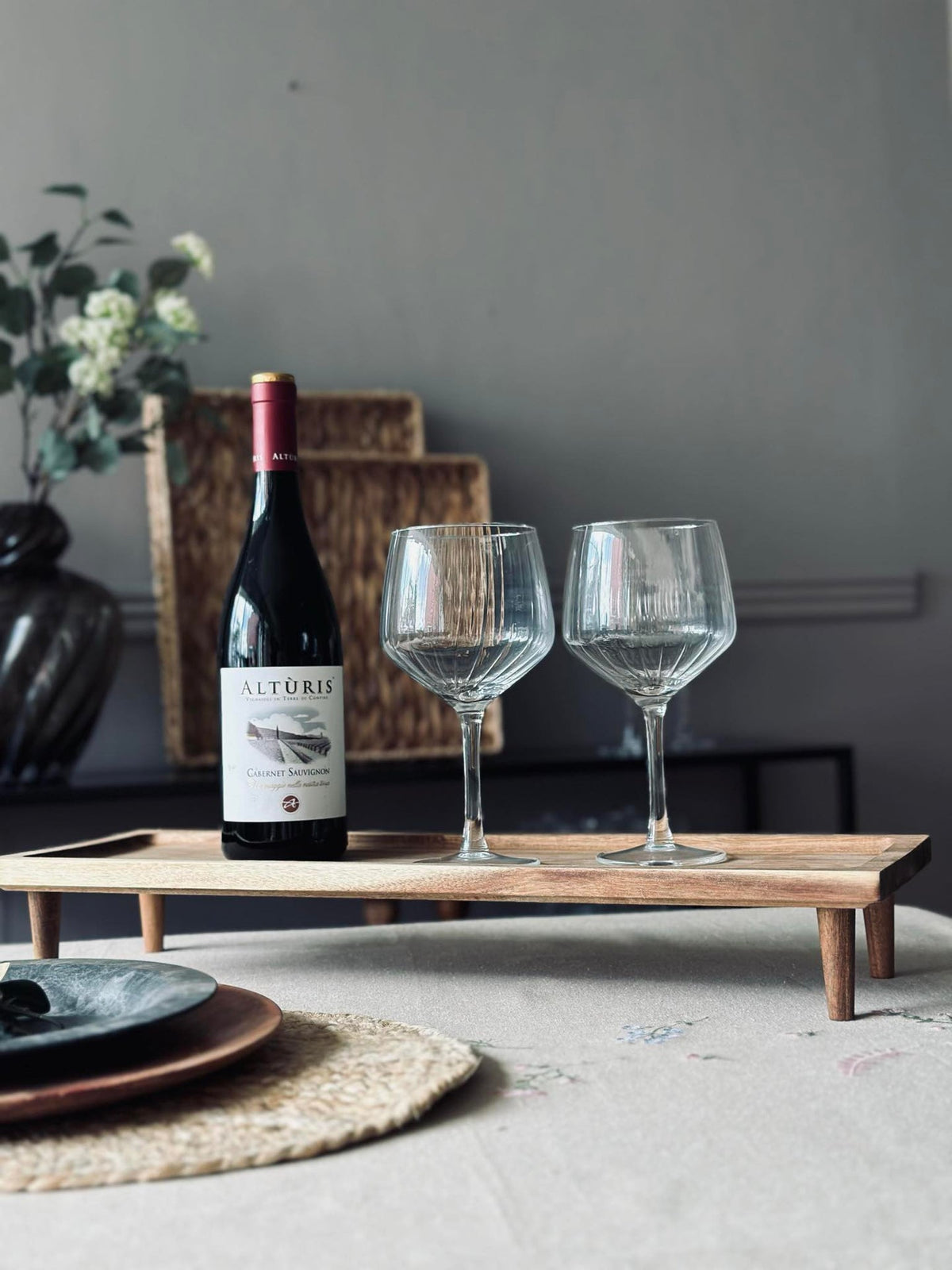 Plateau avec pieds Bois d'acacia - Idéal pour les tapas