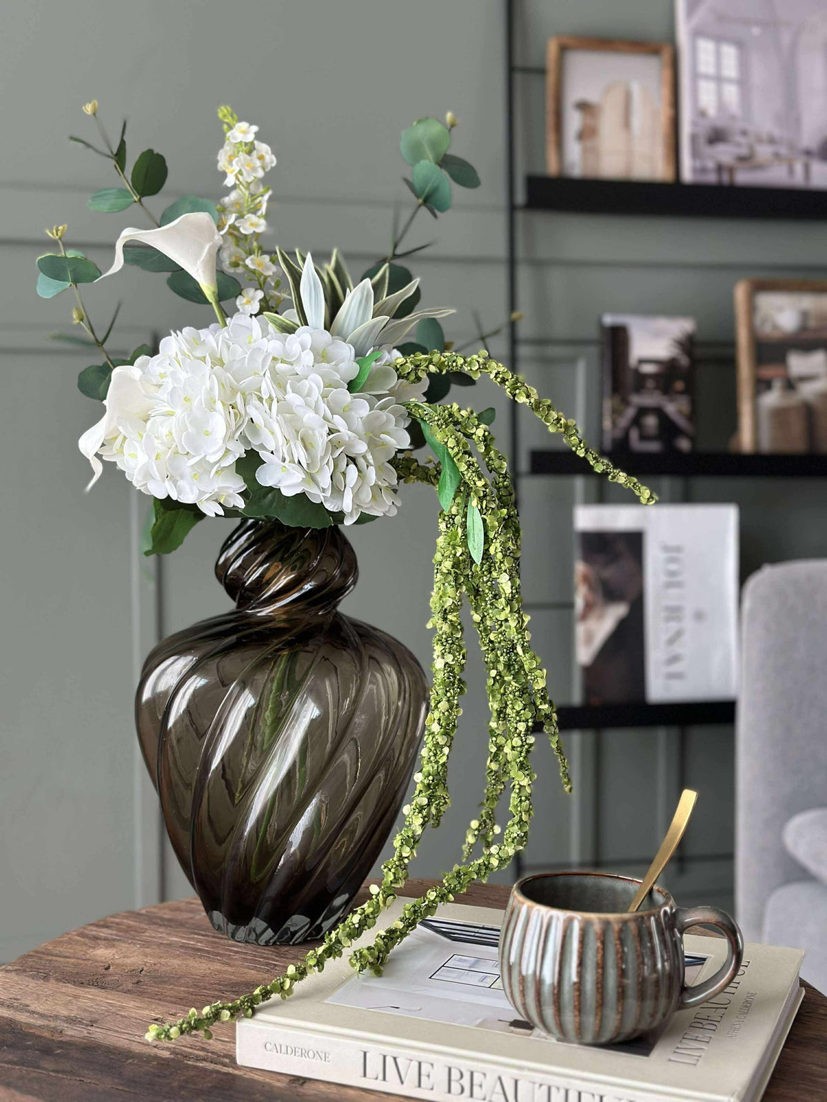 Bouquet d’hortensias blancs