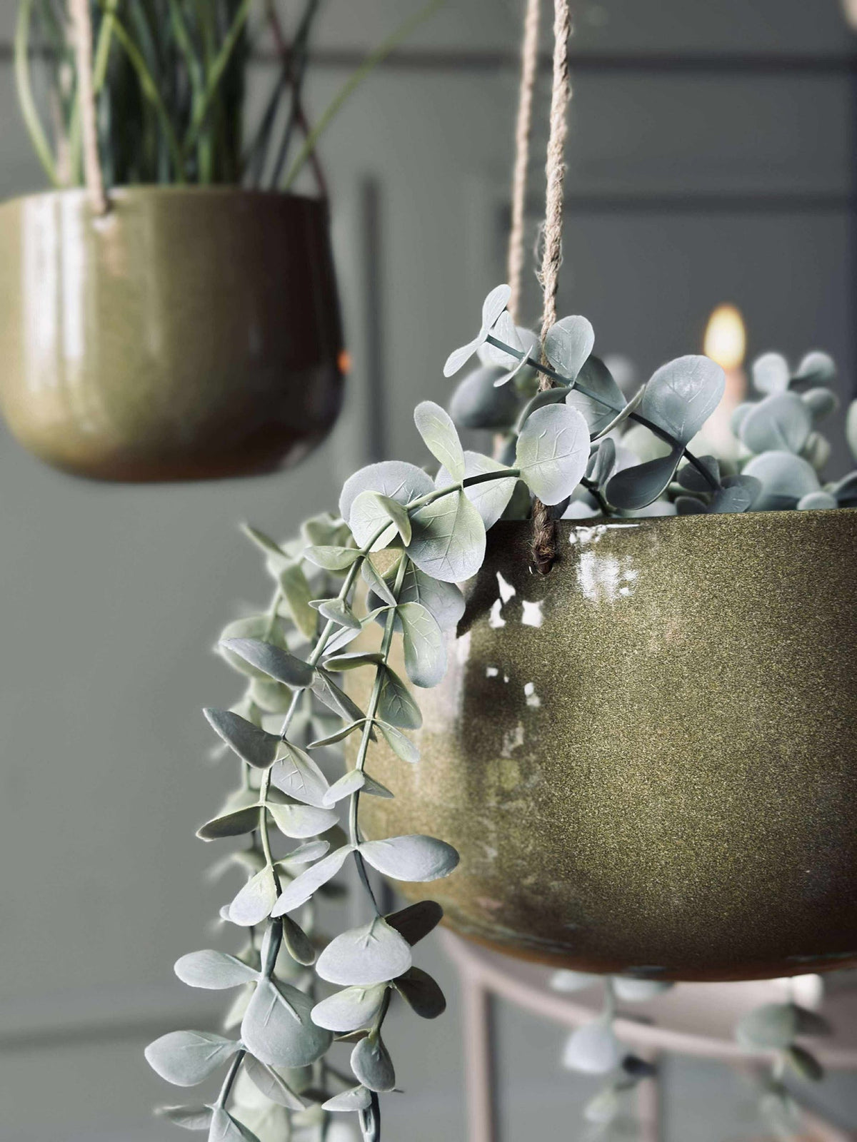 Pot de fleurs avec suspension vert - Plusieurs tailles