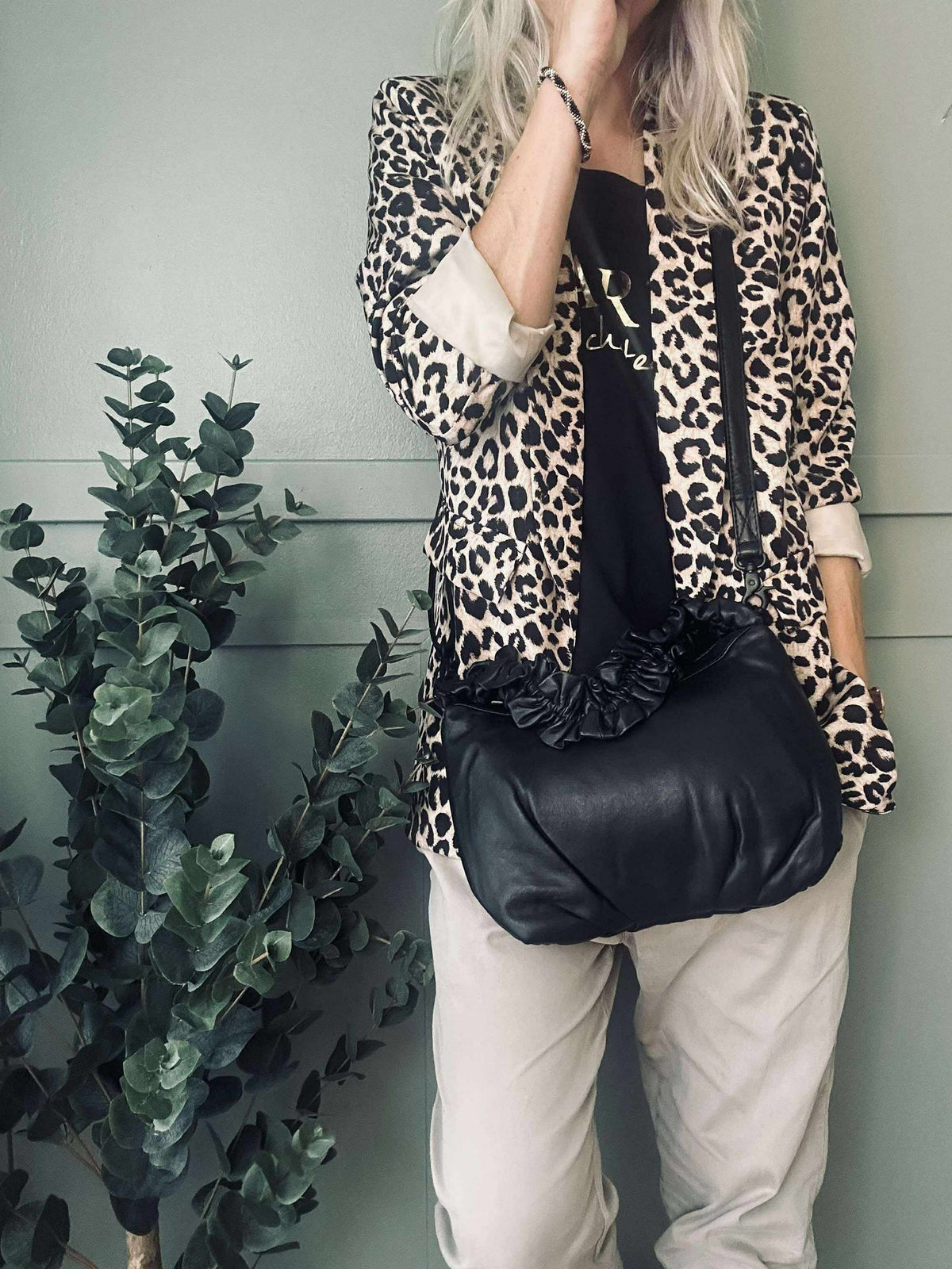 Sac crossbody en cuir raffiné