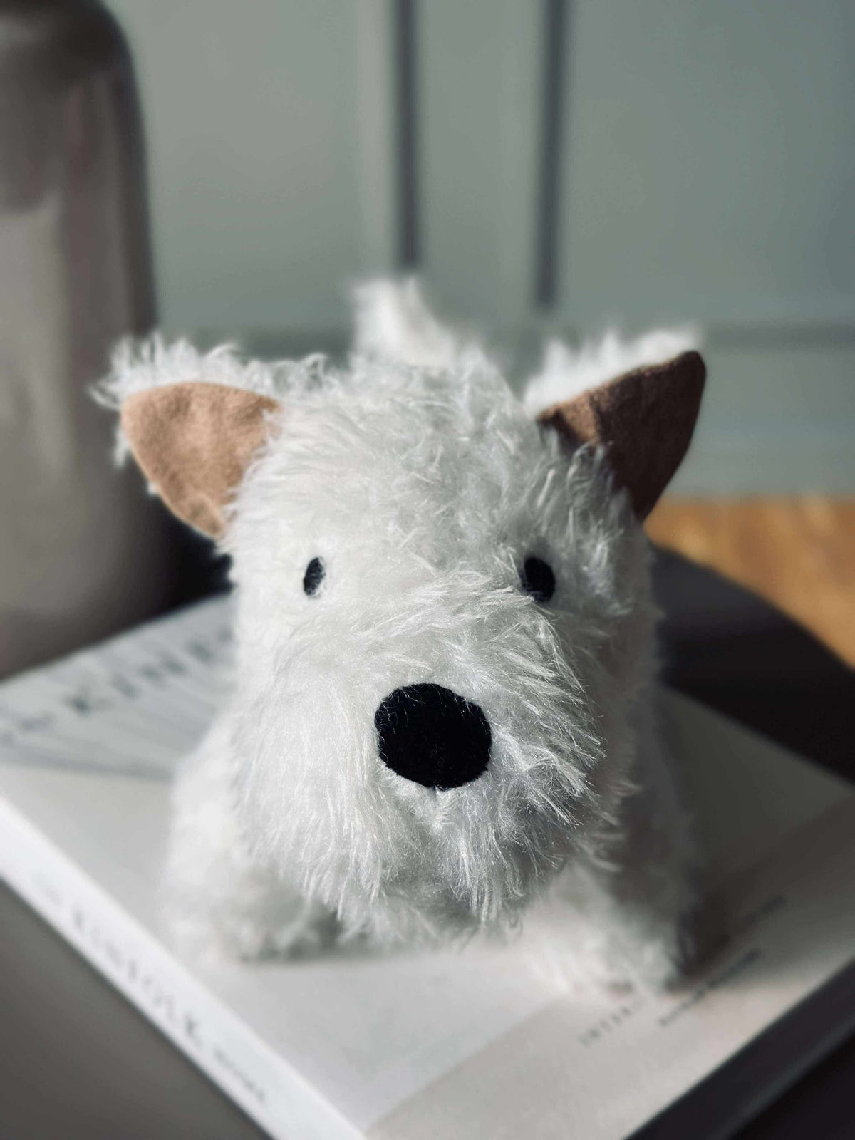 Butoir de porte Chien en peluche - Blanc