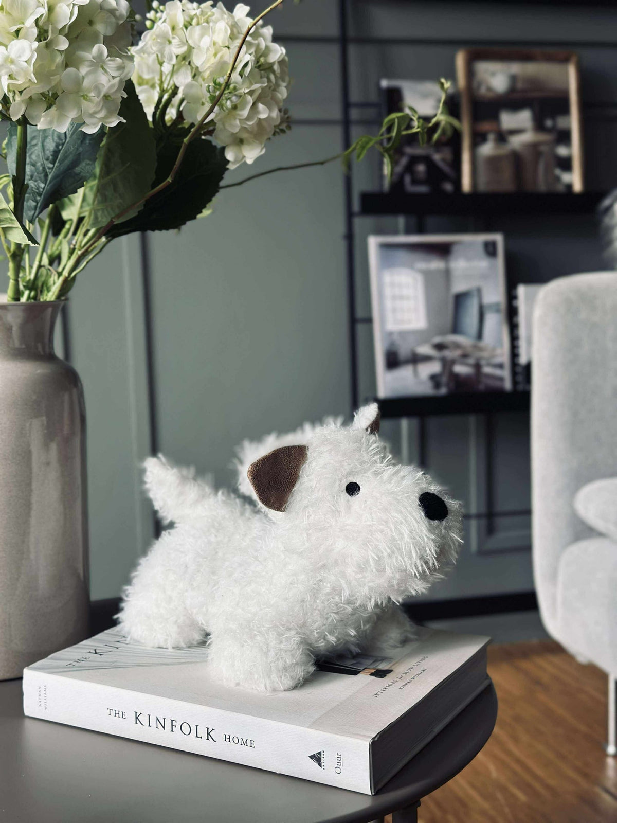 Butoir de porte Chien en peluche - Blanc