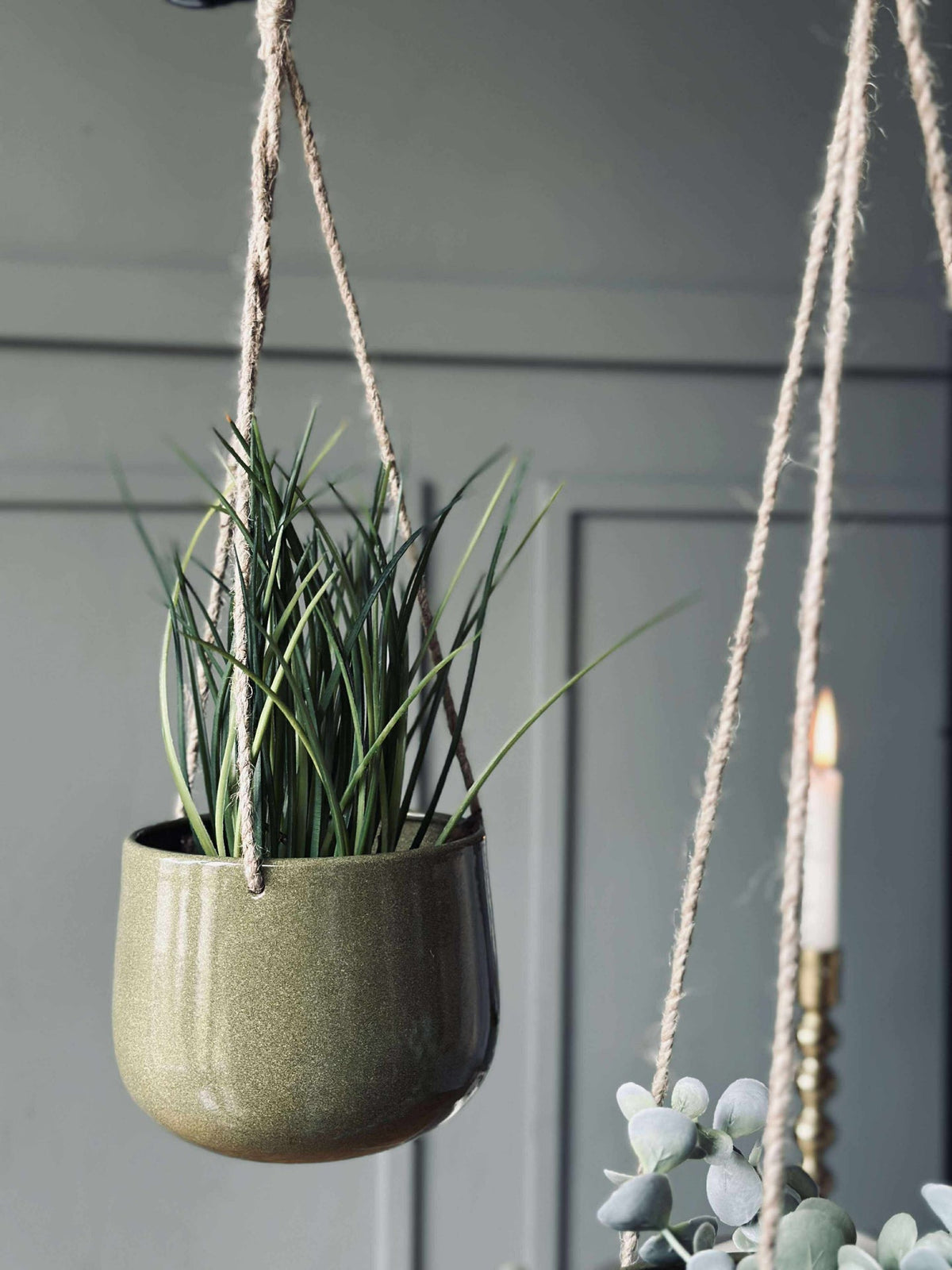 Pot de fleurs avec suspension vert - Plusieurs tailles