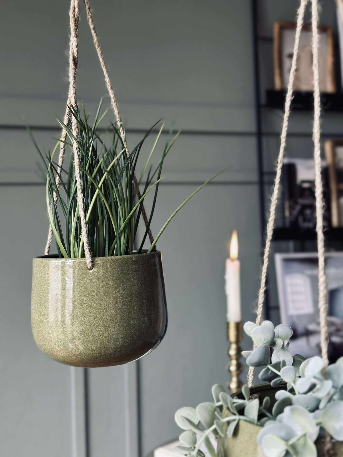 Pot de fleurs avec suspension vert - Plusieurs tailles