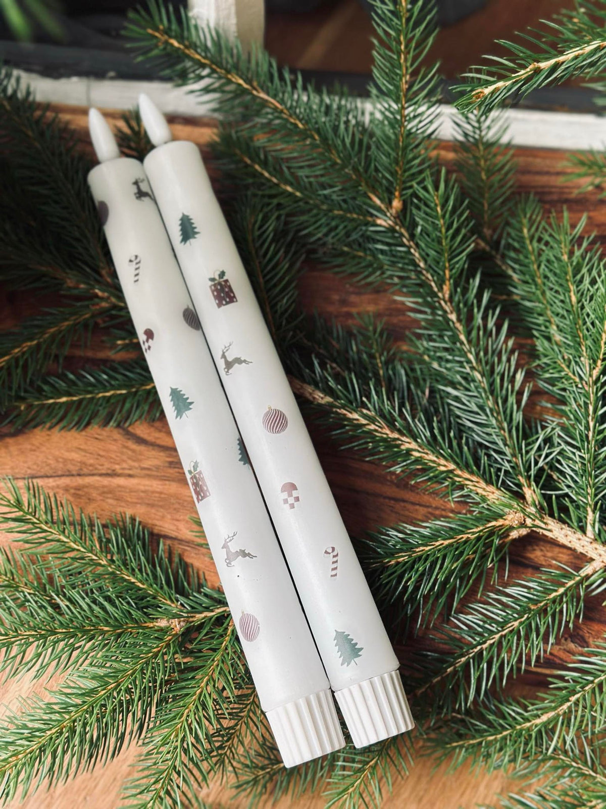 Bougies LED à poser 2 pcs - Motif de Noël