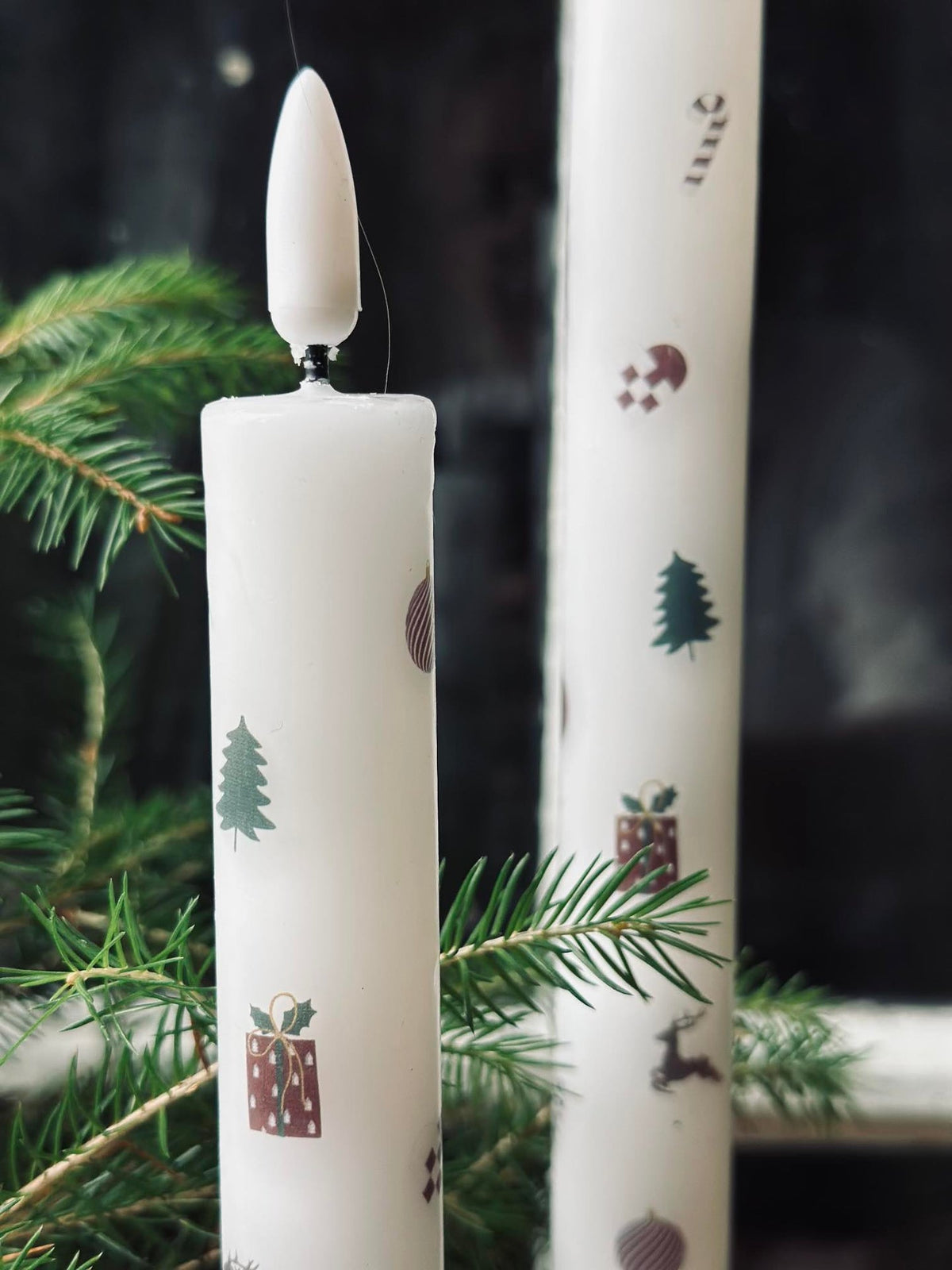 Bougies LED à poser 2 pcs - Motif de Noël
