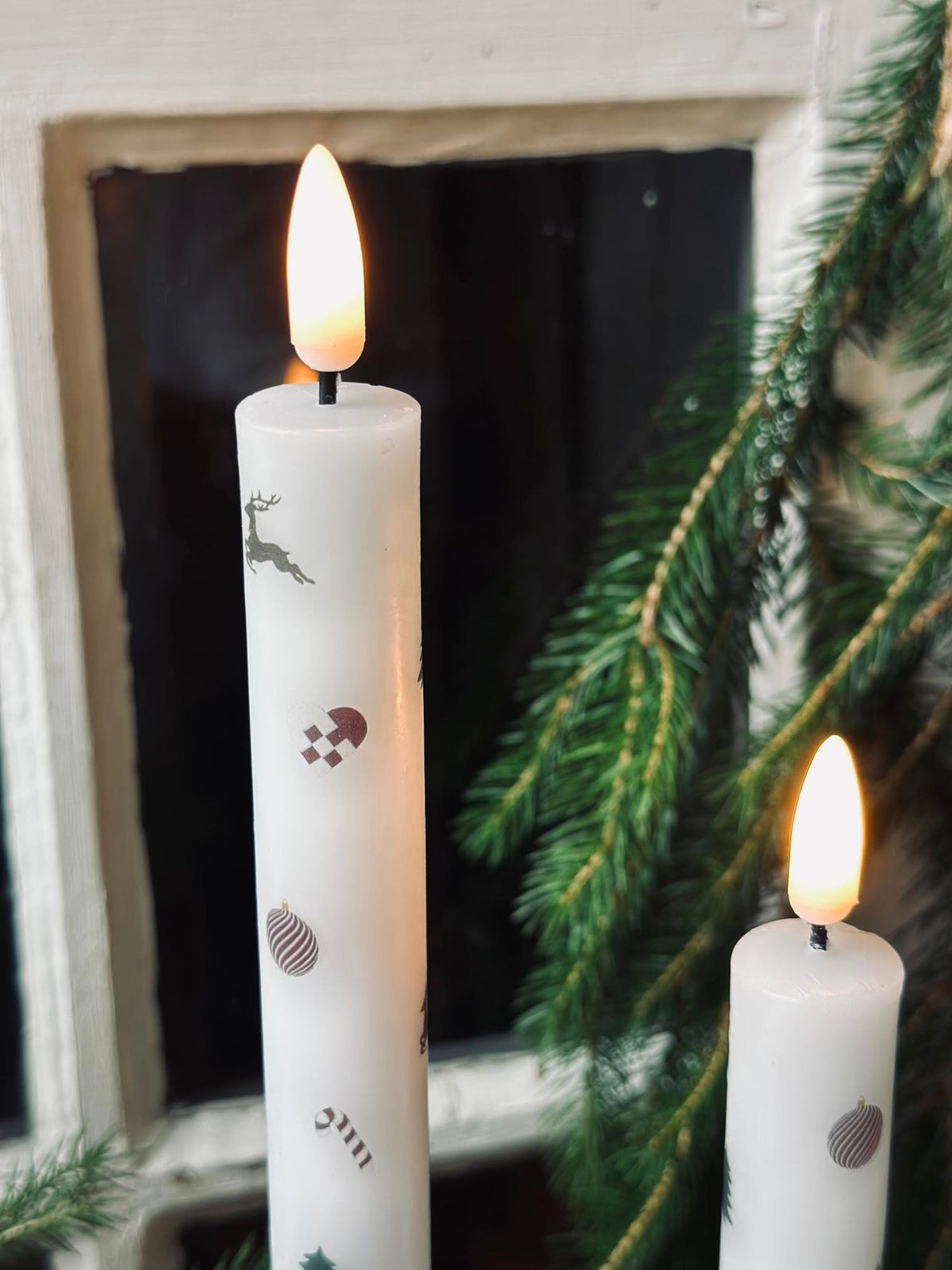 Bougies LED à poser 2 pcs - Motif de Noël