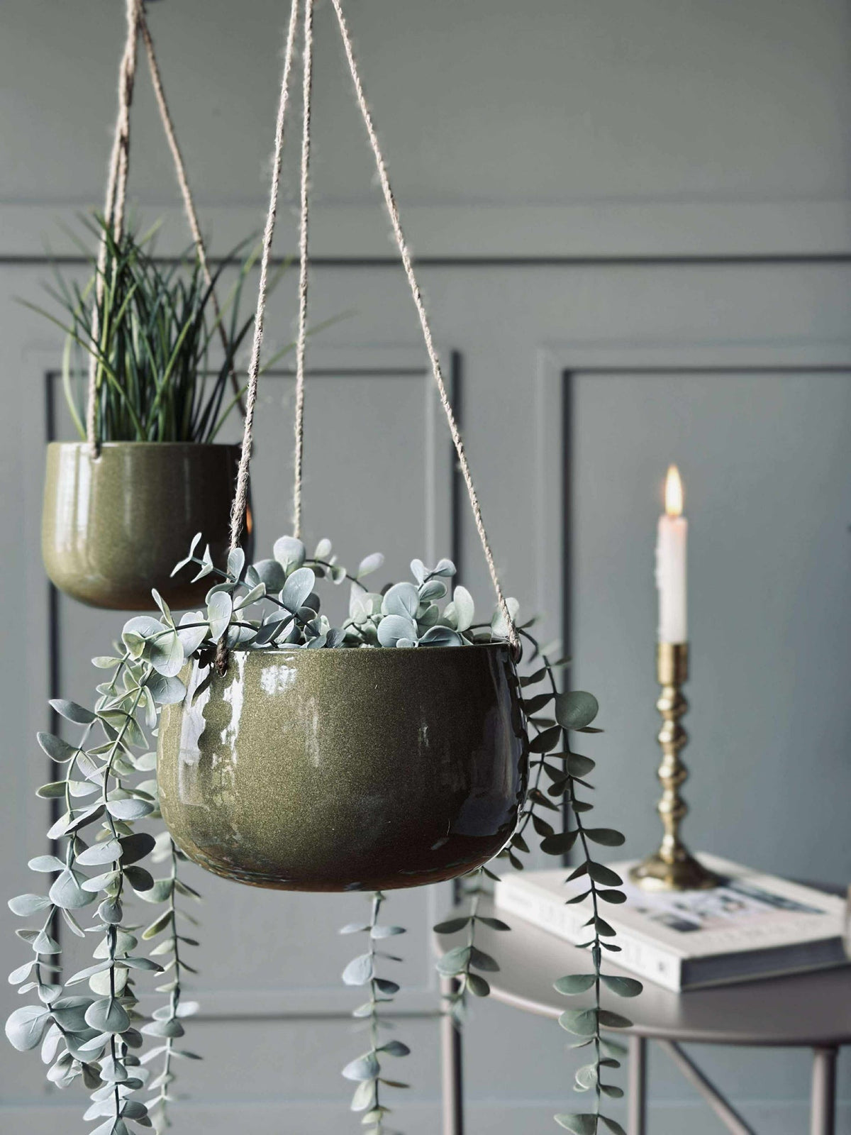 Pot de fleurs avec suspension vert - Plusieurs tailles
