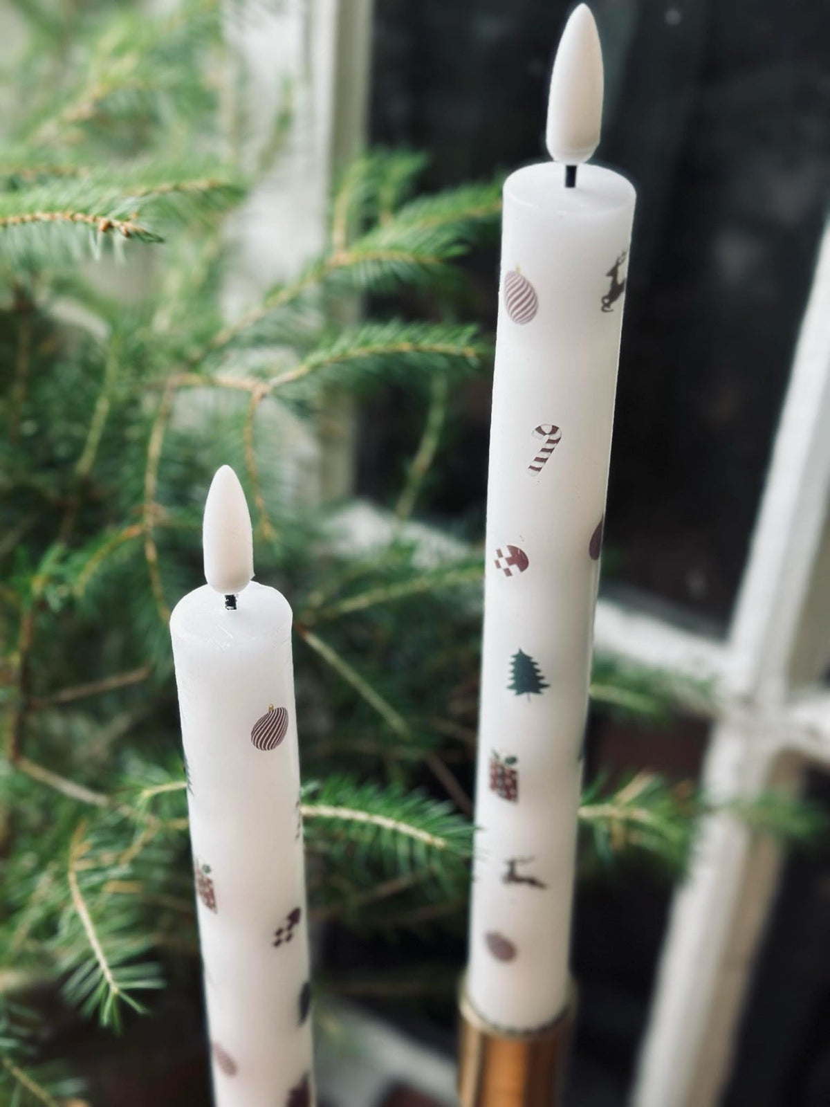 Bougies LED à poser 2 pcs - Motif de Noël