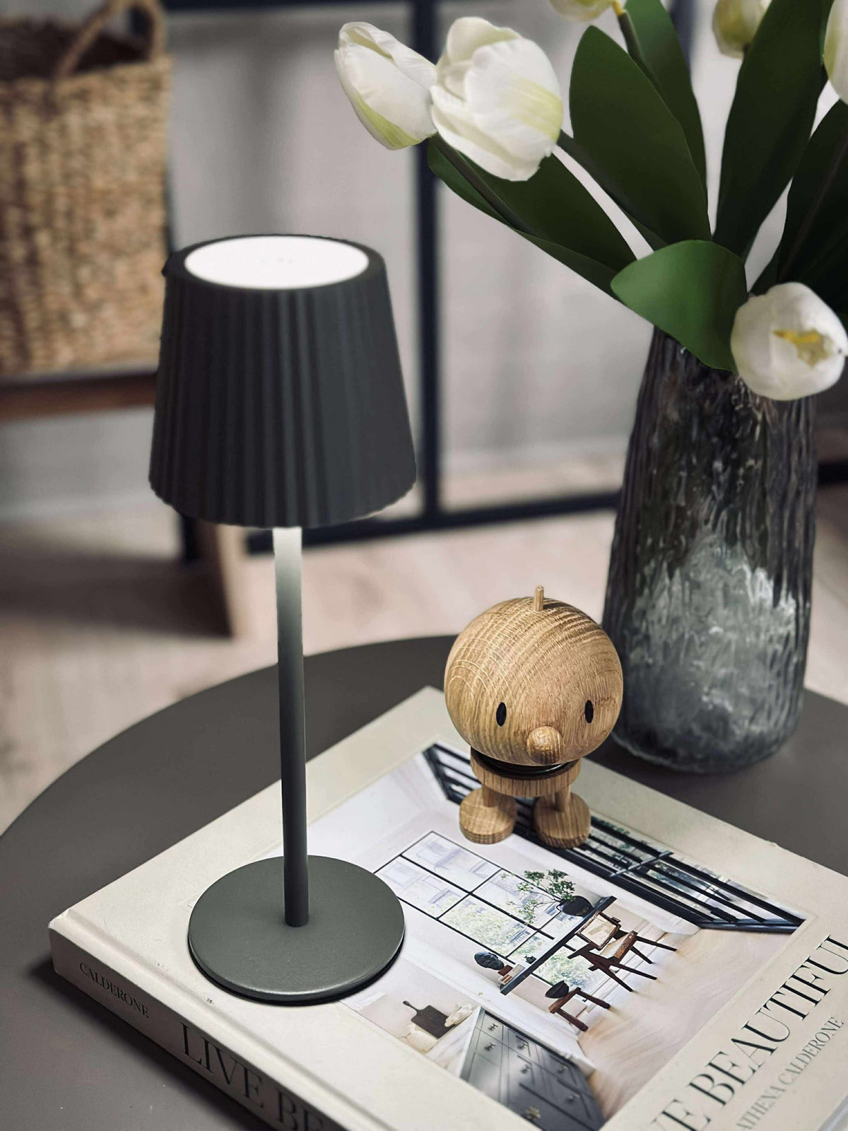 Lampe de table LED MILLA Taupe - rechargeable