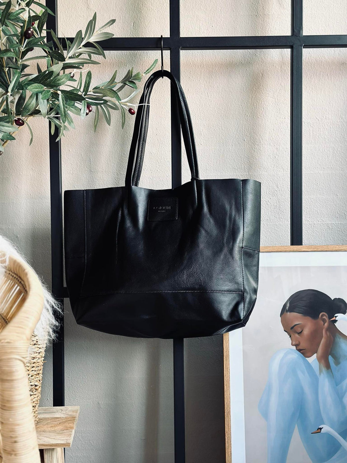 Shopper Daily en cuir souple - Black