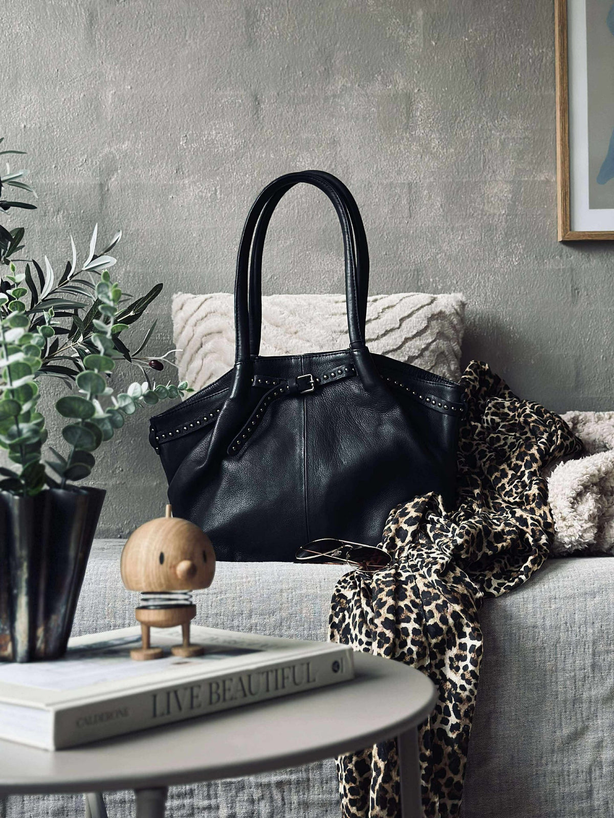 Sac bandoulière à clous - Black