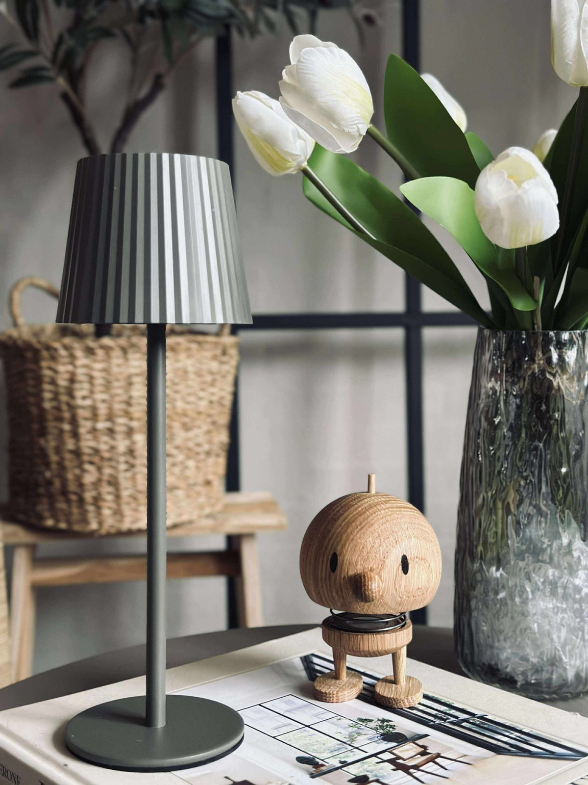 Lampe de table LED MILLA Taupe - rechargeable