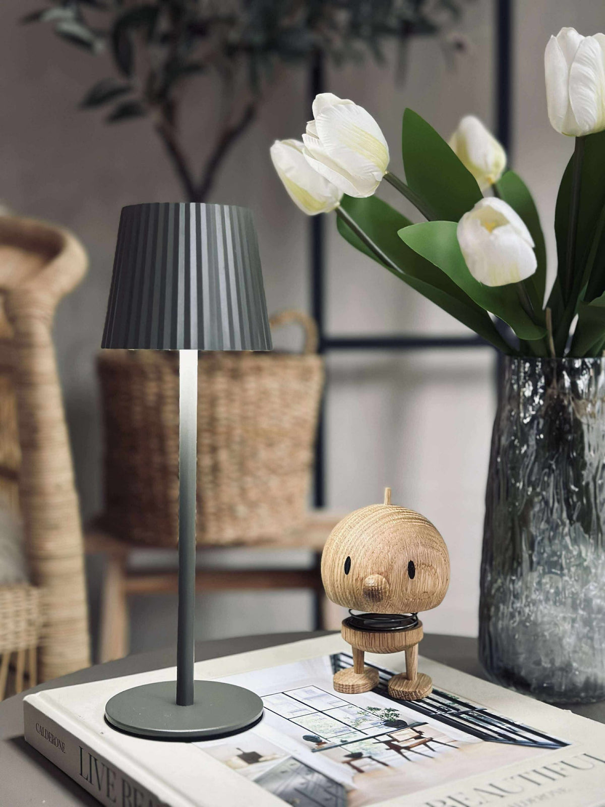Lampe de table LED MILLA Taupe - rechargeable