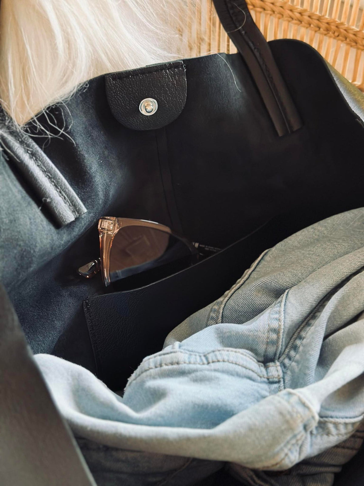 Shopper Daily en cuir souple - Black