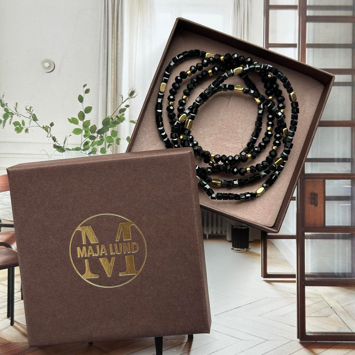 Bracelet Merle mélange noir - Lot de 5 pcs