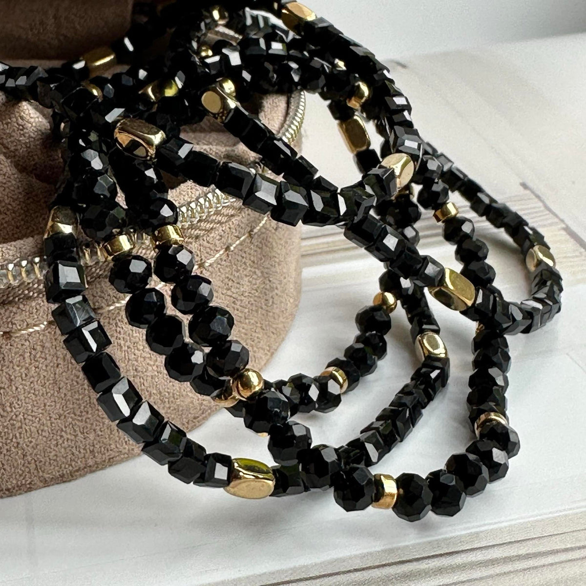 Bracelet Merle mélange noir - Lot de 5 pcs