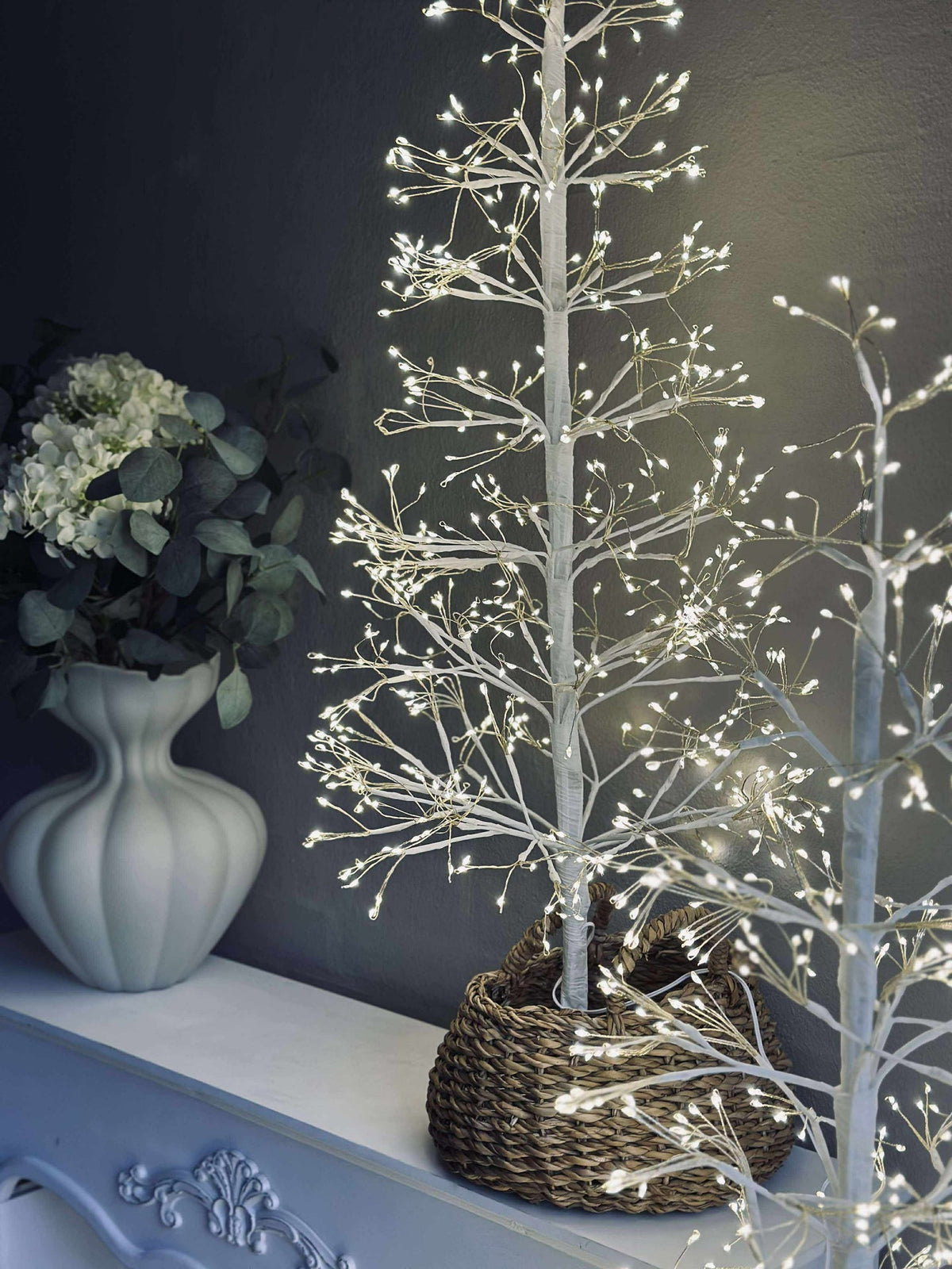 Sapin de Noël avec 600 lumières LED - Blanc