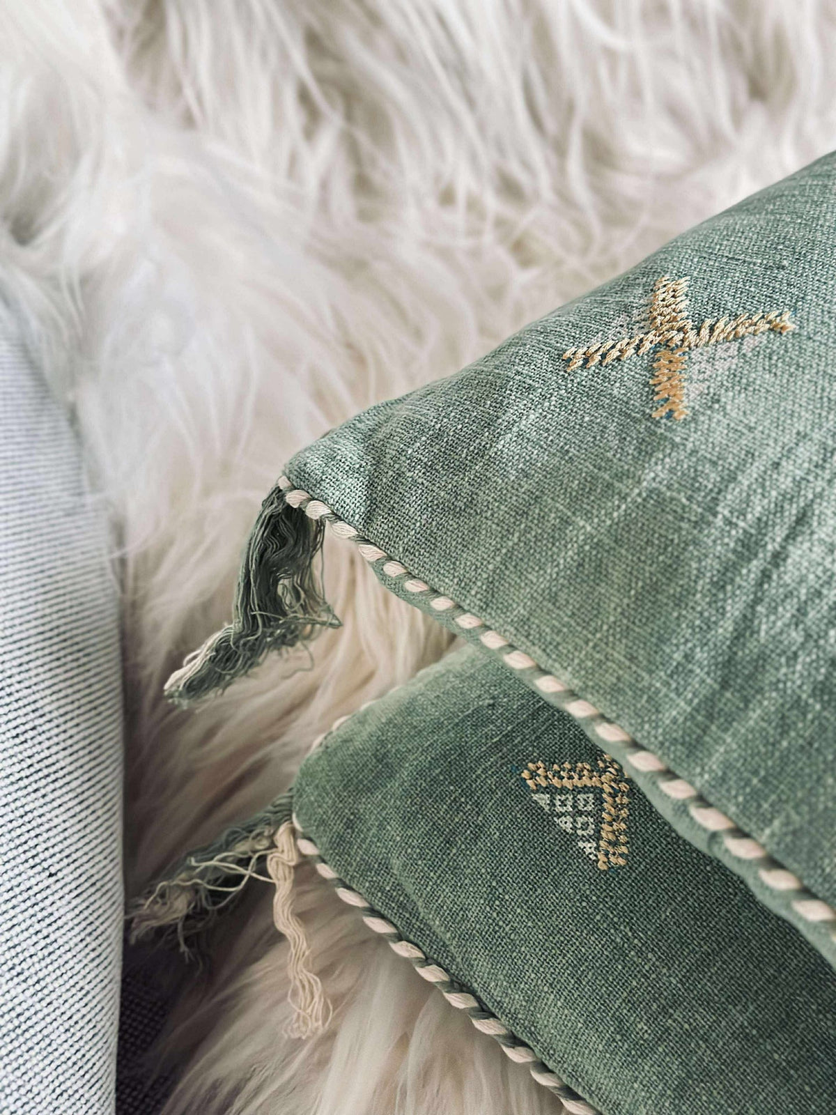 Coussin avec garnissage - Green boheme 2 pcs.