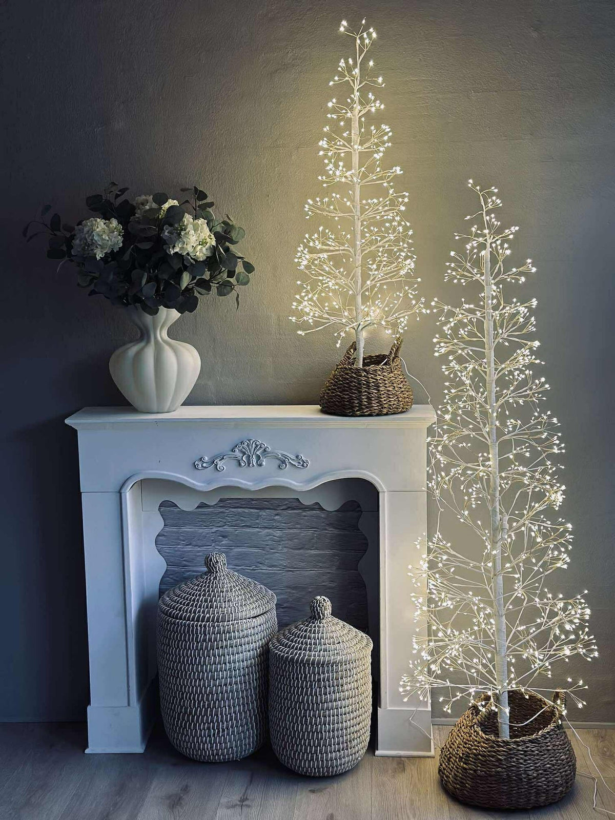 Sapin de Noël avec 600 lumières LED - Blanc