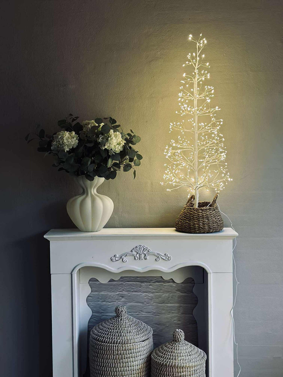 Sapin de Noël avec 600 lumières LED - Blanc