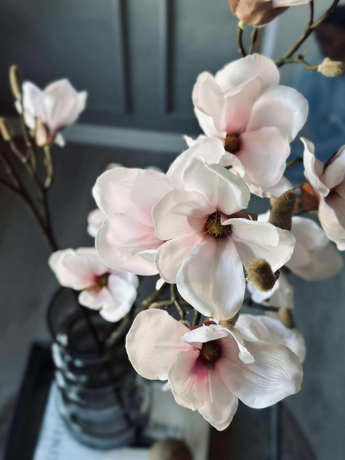 Branche de magnolia rose - 92 cm