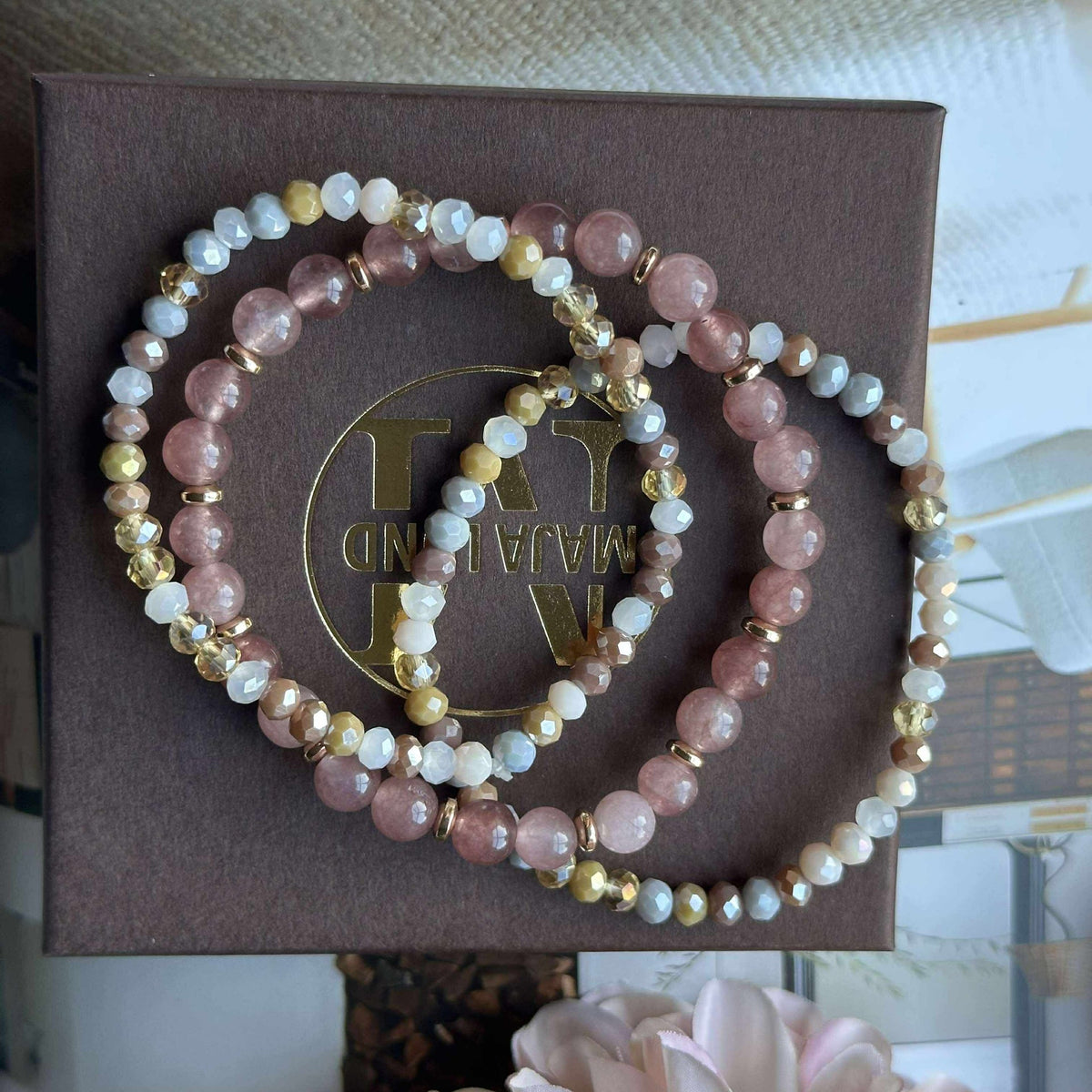 Bracelet Luna Vintage Rose – Lot de 3 pièces