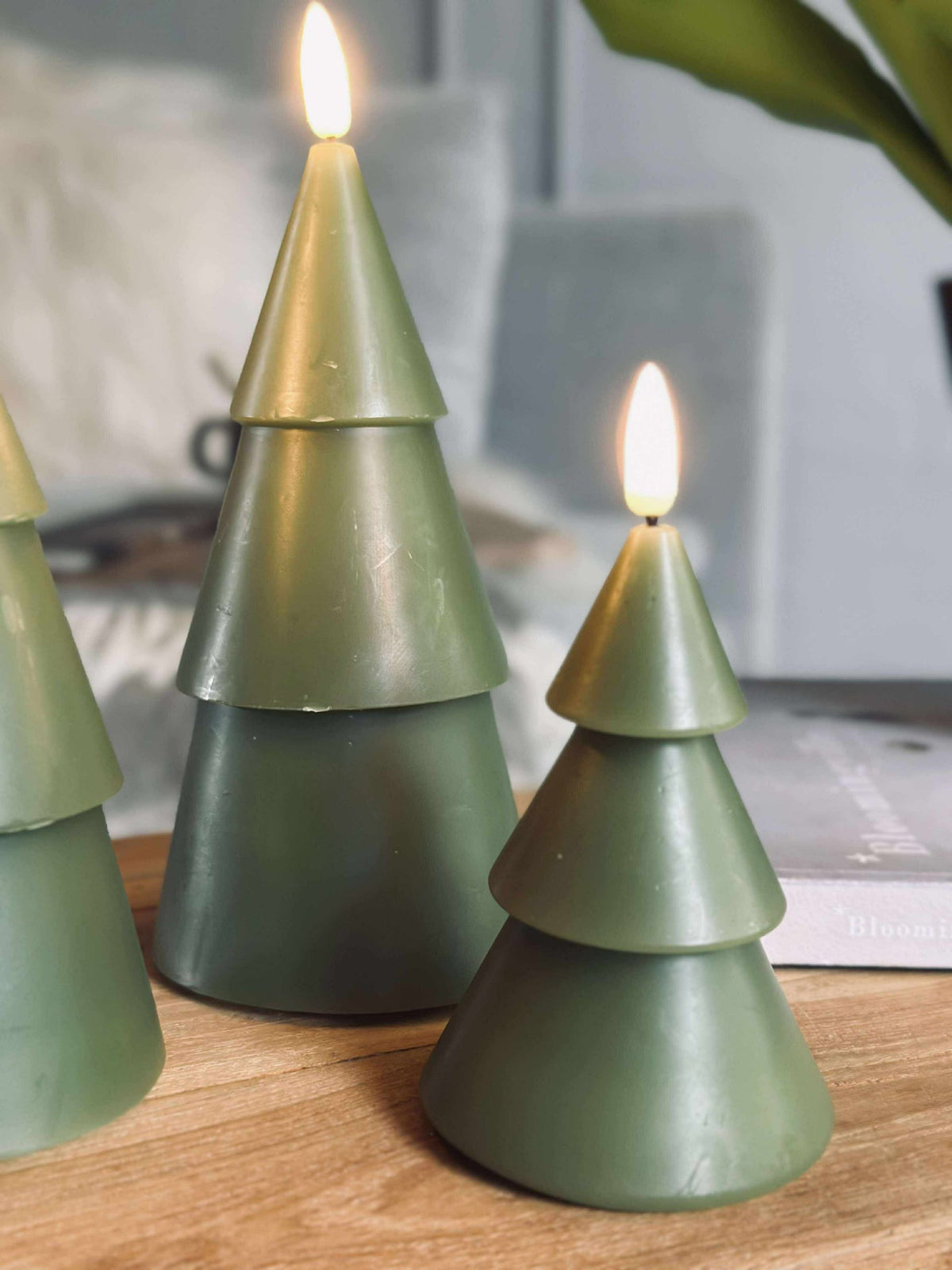 Sapin de Noël LED 3 pièces avec télécommande Vert