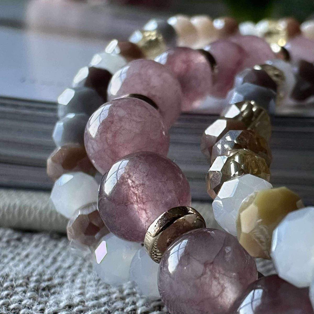 Bracelet Luna Vintage Rose – Lot de 3 pièces