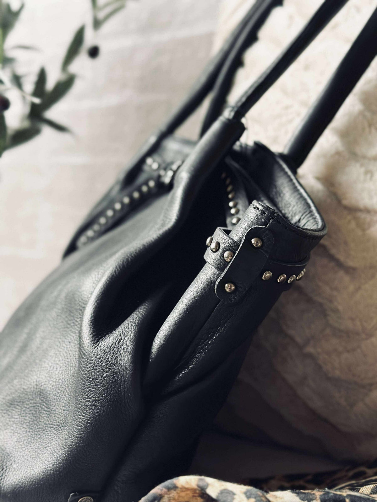 Sac bandoulière à clous - Black