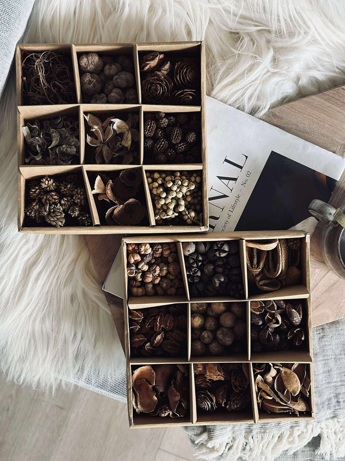 Boîte déco avec décoration naturelle - MIX