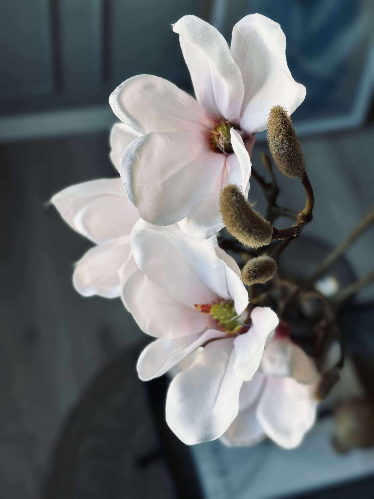 Branche de magnolia rose - 92 cm