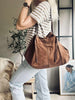 Beau shopper en daim - Cognac