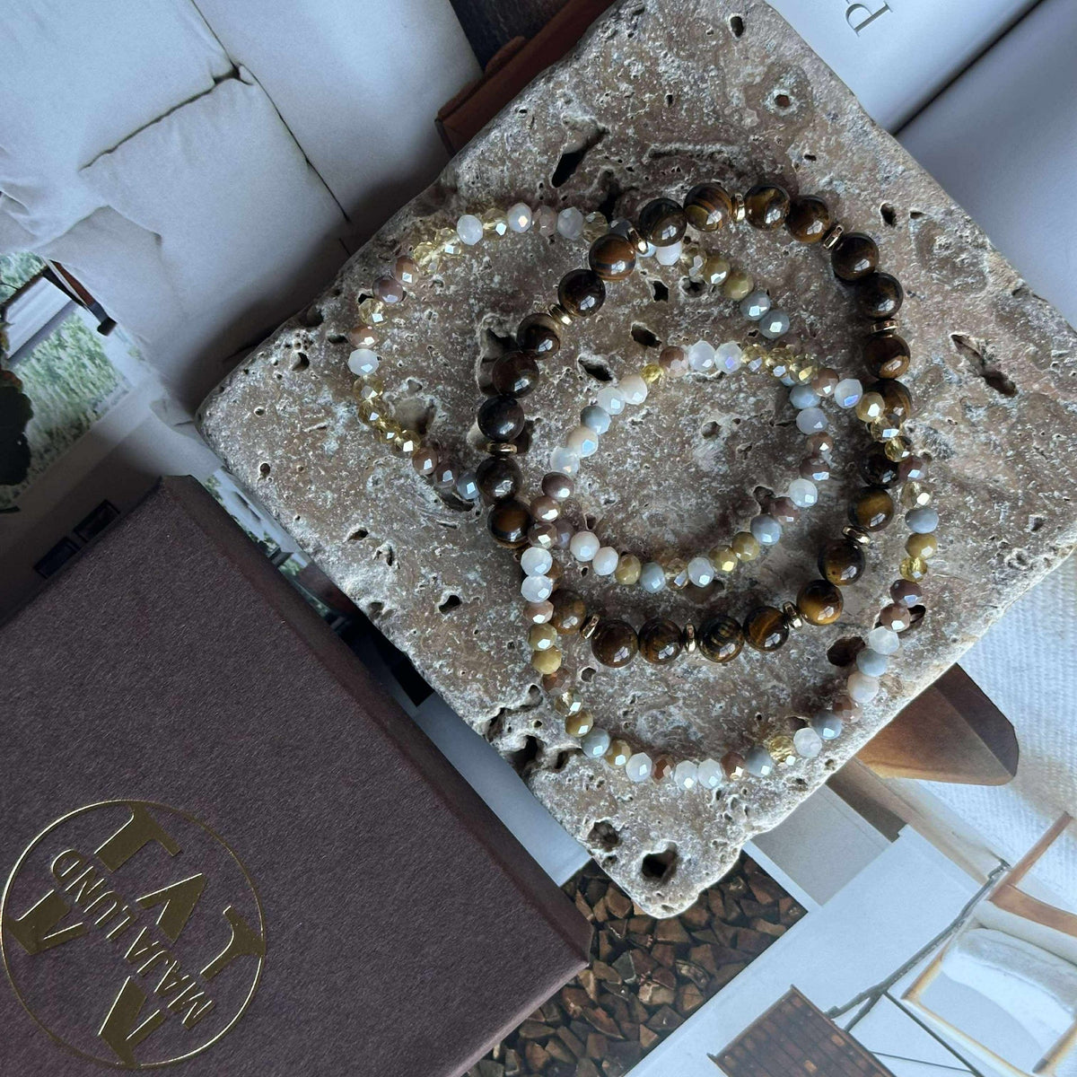 Bracelet Luna Tiger Eye – Lot de 3